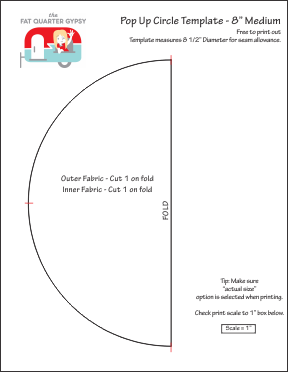 Circle Template for 8 inch pop up